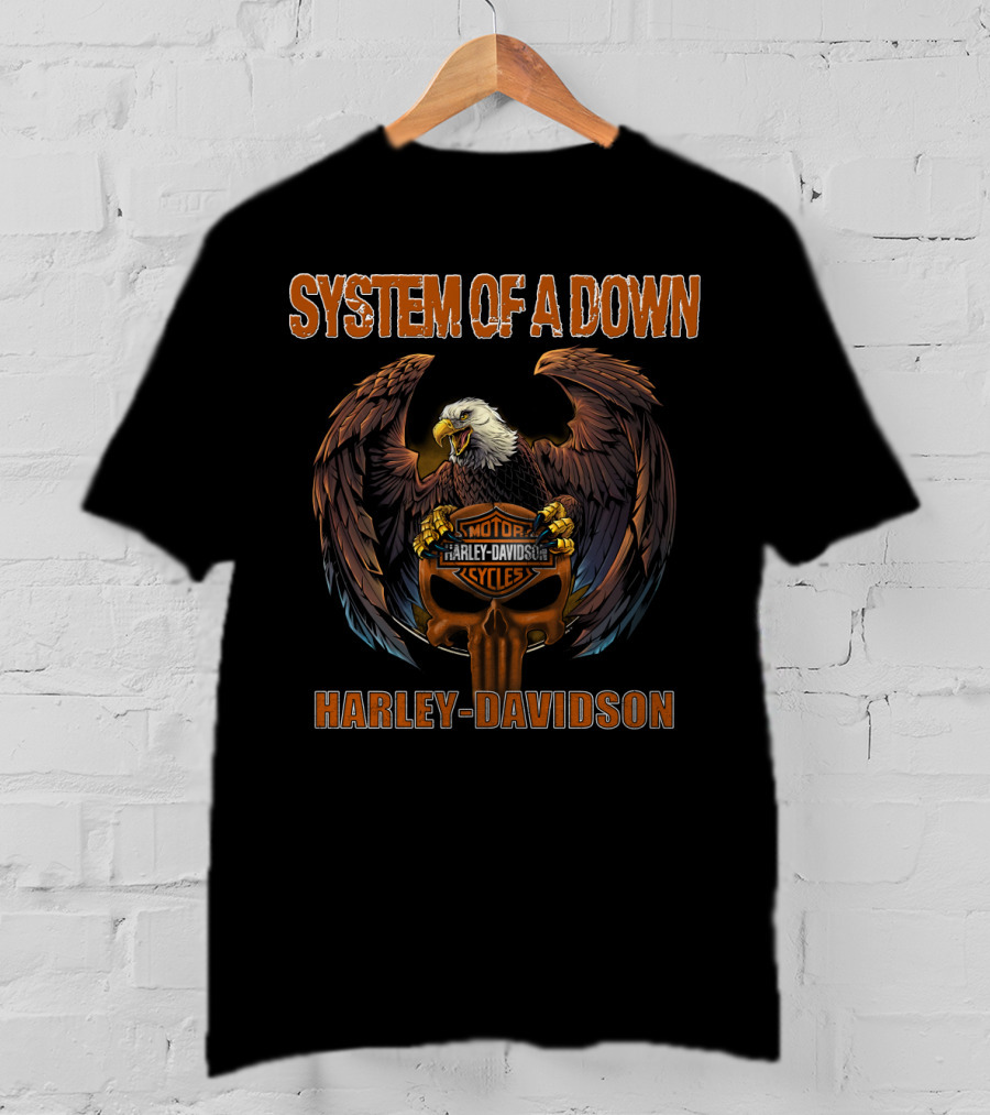 System Of A Down Motorcycle Harley Davidson Eagle T-Shirt