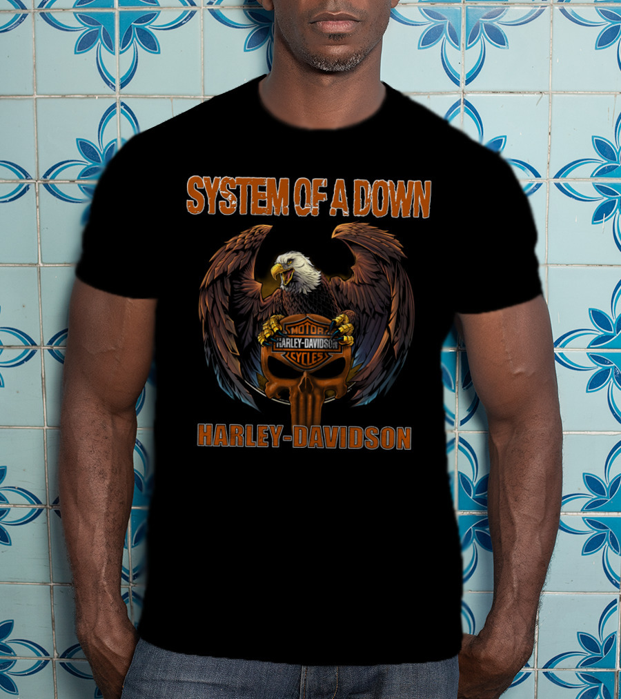 System Of A Down Motorcycle Harley Davidson Eagle T-Shirt
