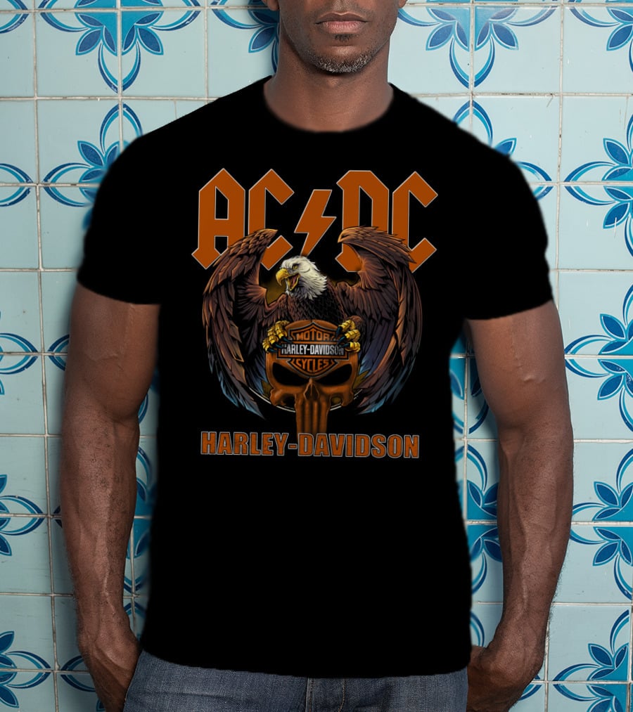 Acdc Harley Davidson Motor Cycles Eagle T-Shirt