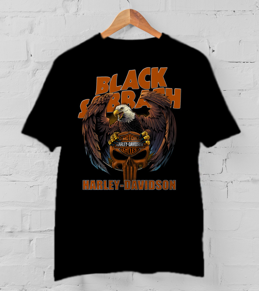Black Sabbath Harley Davidson Motor Cycles Eagle T-Shirt