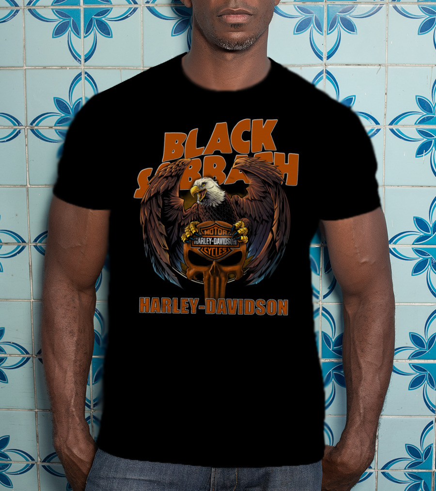 Black Sabbath Harley Davidson Motor Cycles Eagle T-Shirt