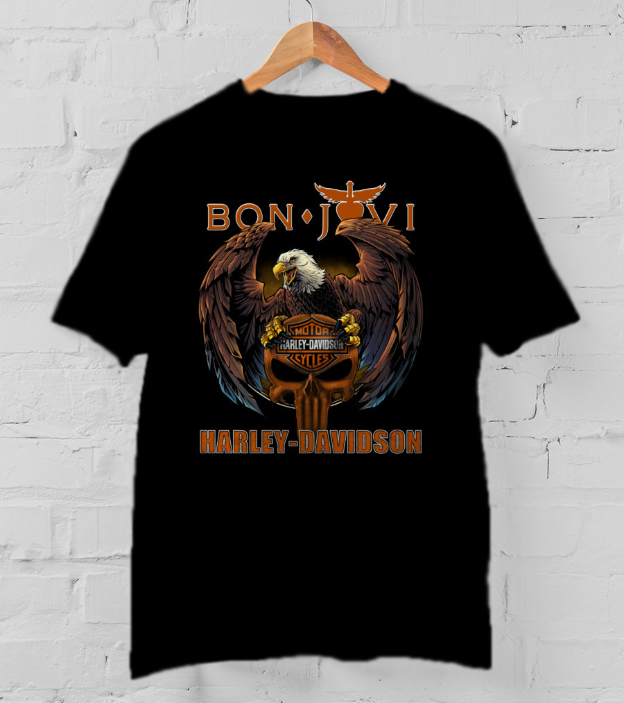 Bon Jovi Harley Davidson Motorcycles Eagle T-Shirt