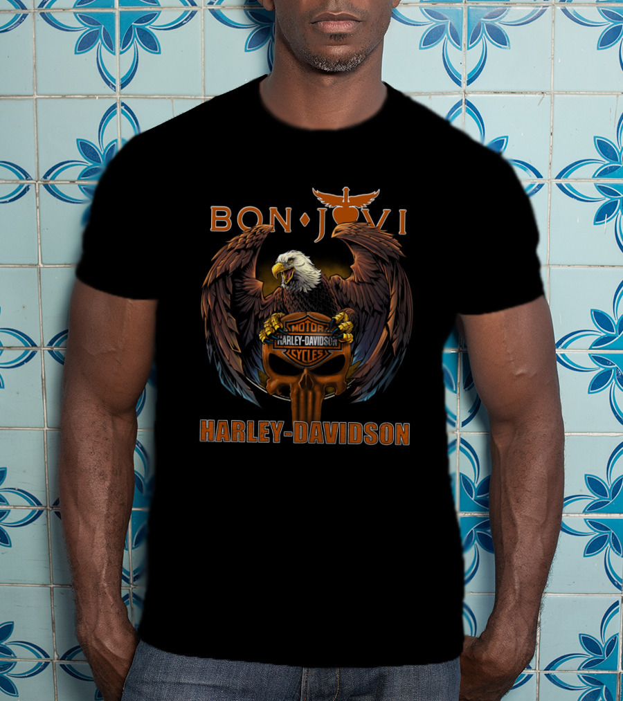 Bon Jovi Harley Davidson Motorcycles Eagle T-Shirt