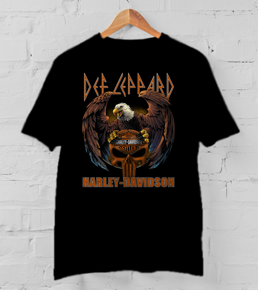 Def Leppard Harley Davidson Eagle Logo Motorcycles T-Shirt