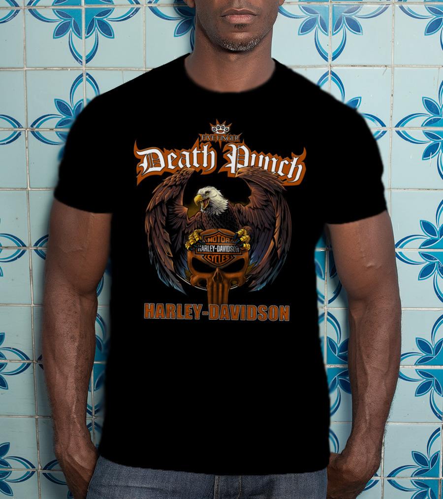 Five Finger Death Punch Harley Davidson Motorcycles Eagle T-Shirt