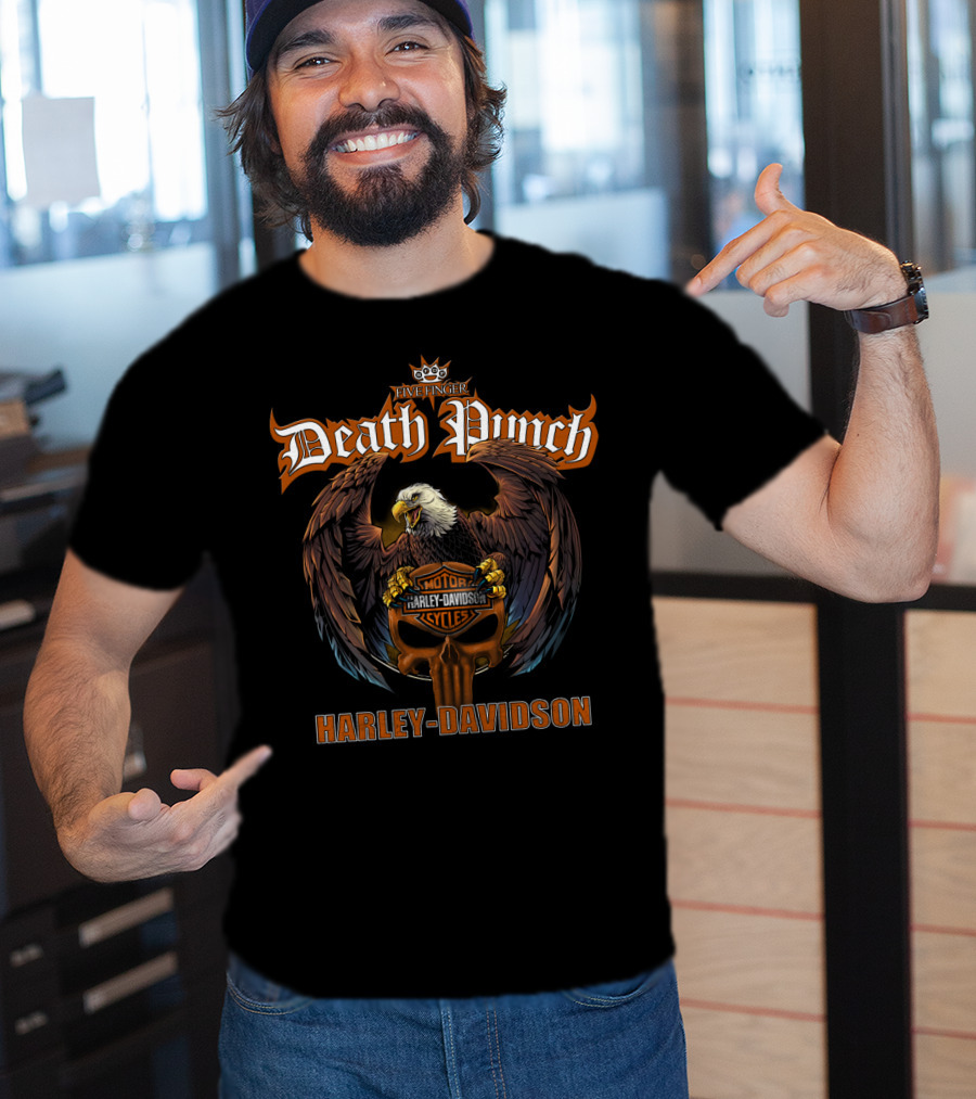 Five Finger Death Punch Harley Davidson Motorcycles Eagle T-Shirt