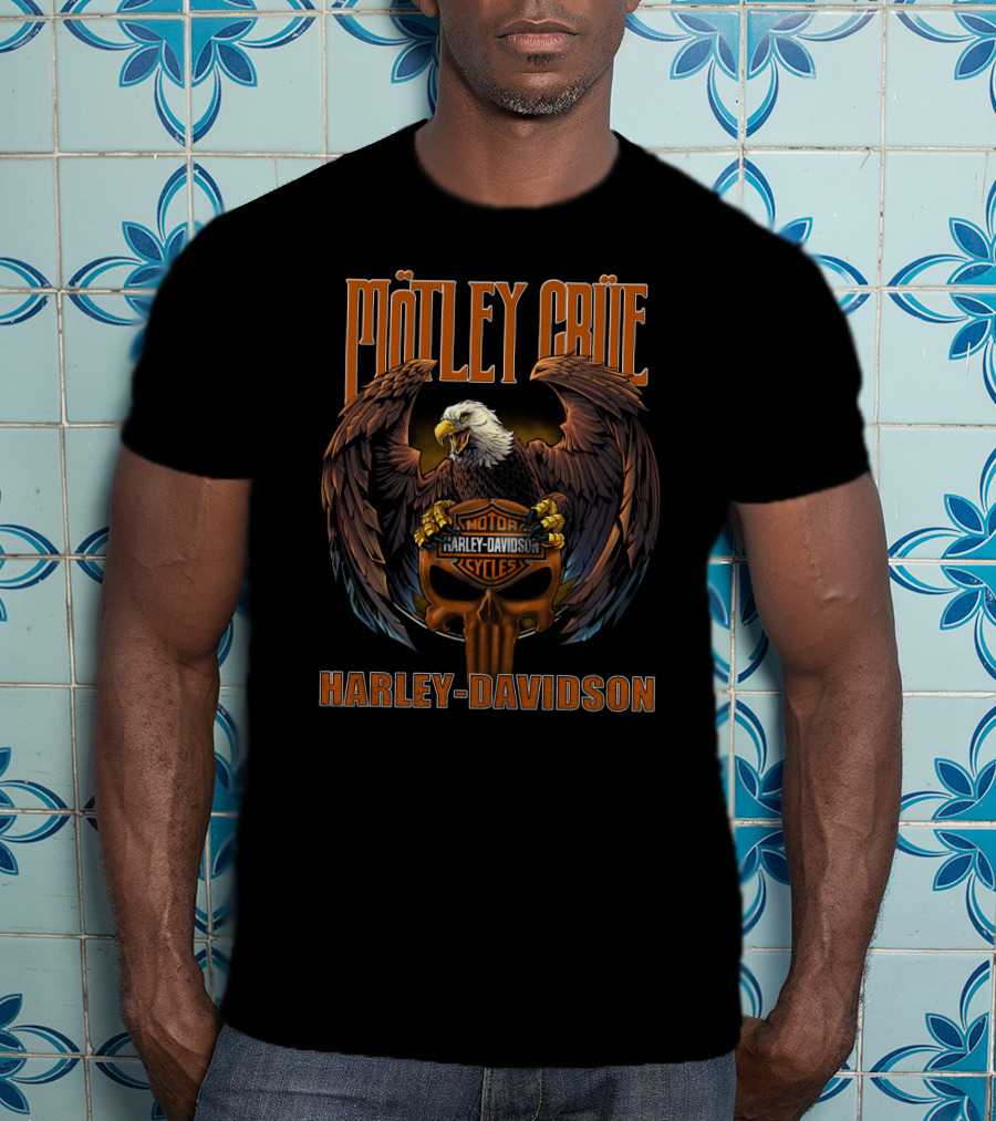 Mötley Crüe Harley Davidson Eagle Motor Cycles T-Shirt
