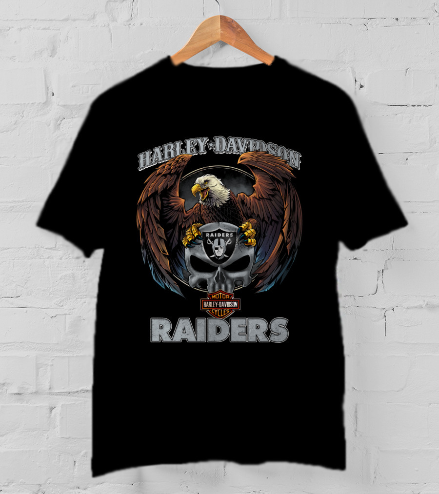 Harley Davidson Raiders Eagle Motor Cycles T-Shirt