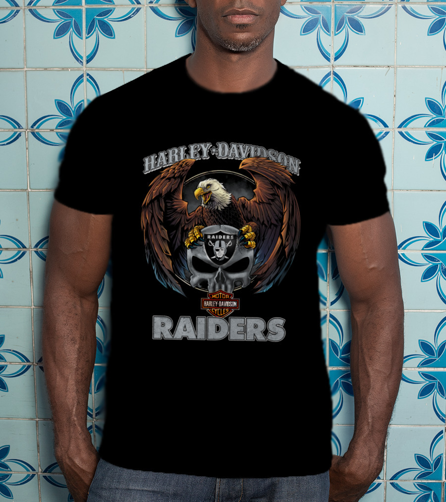 Harley Davidson Raiders Eagle Motor Cycles T-Shirt