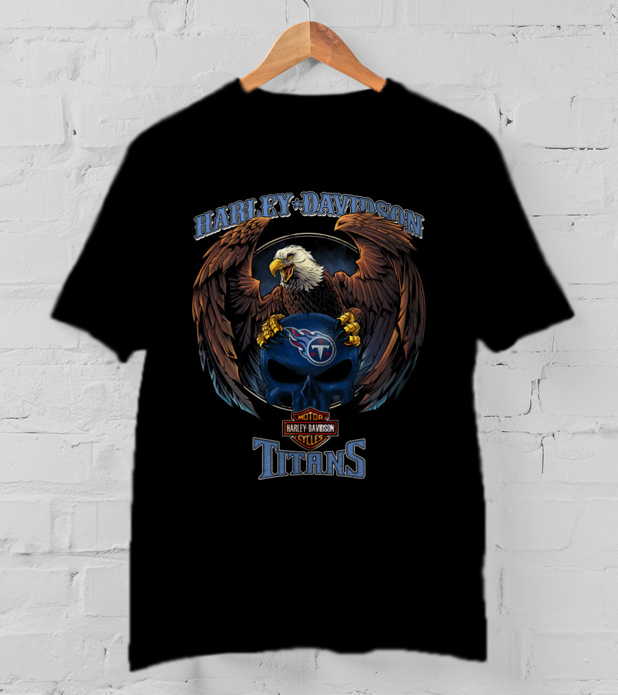 Harley Davidson Motor Cycles Tennessee Titans Eagle T-Shirt