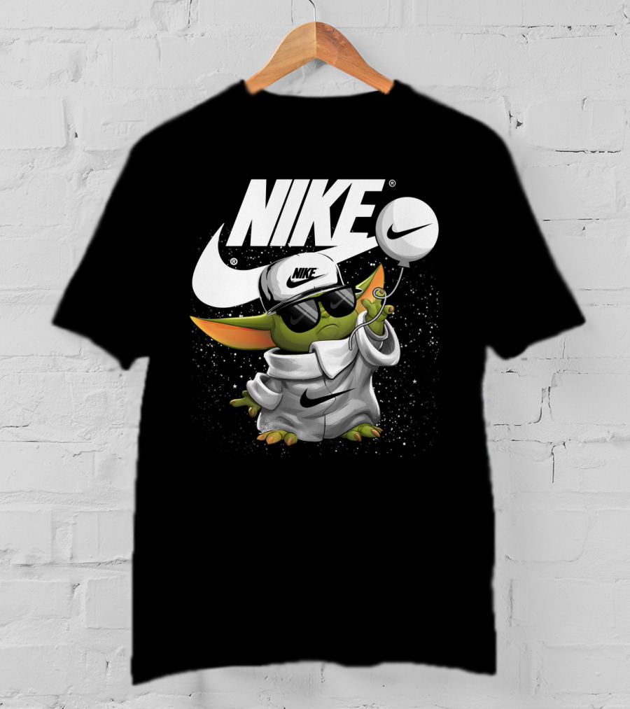 Nike Baby Yoda With Sunglasses And Balloon T-Shirt