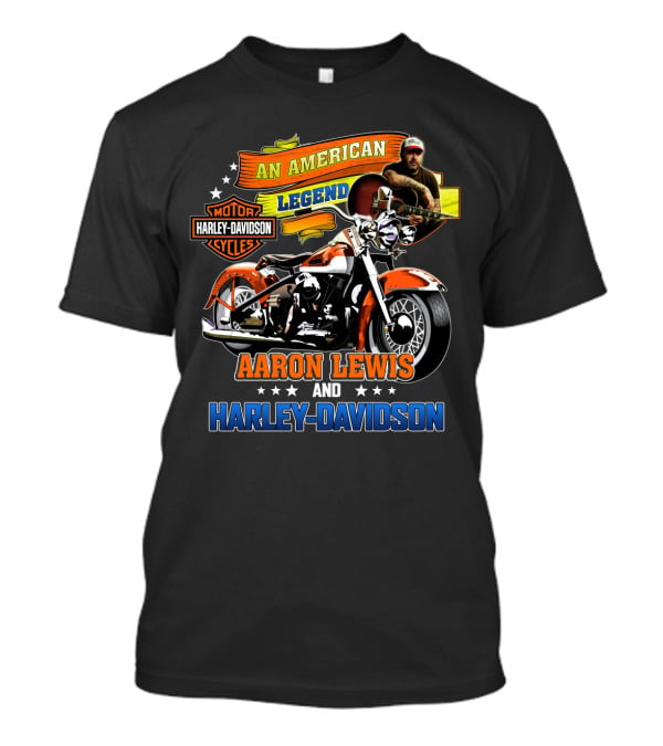 An American Legend Aaron Lewis And Harley Davidson Cycles T-Shirt