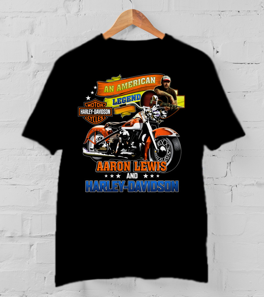 An American Legend Aaron Lewis And Harley Davidson Cycles T-Shirt