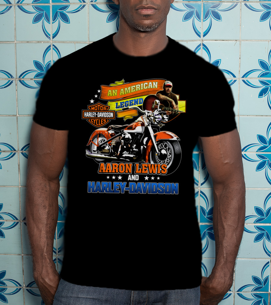 An American Legend Aaron Lewis And Harley Davidson Cycles T-Shirt