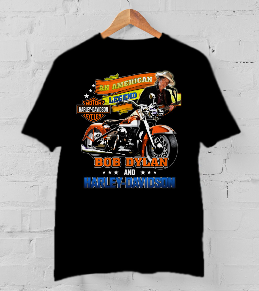 Bob Dylan And Harley Davidson An American Legend T-Shirt