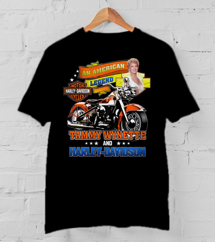 An American Legend Tammy Wynette And Harley Davidson Motor Cycles T-Shirt