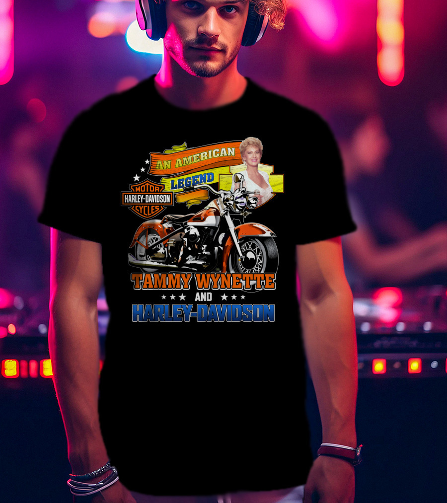 An American Legend Tammy Wynette And Harley Davidson Motor Cycles T-Shirt