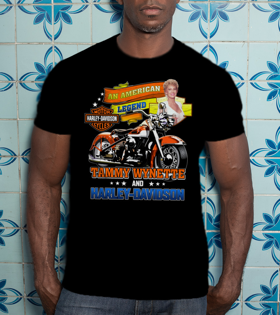 An American Legend Tammy Wynette And Harley Davidson Motor Cycles T-Shirt
