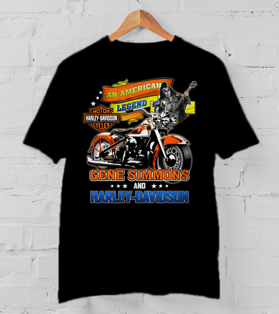 An American Legend Gene Simmons And Harley Davidson T-Shirt
