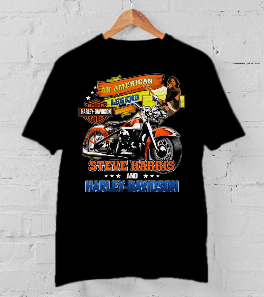 An American Legend Steve Harris And Harley Davidson T-Shirt