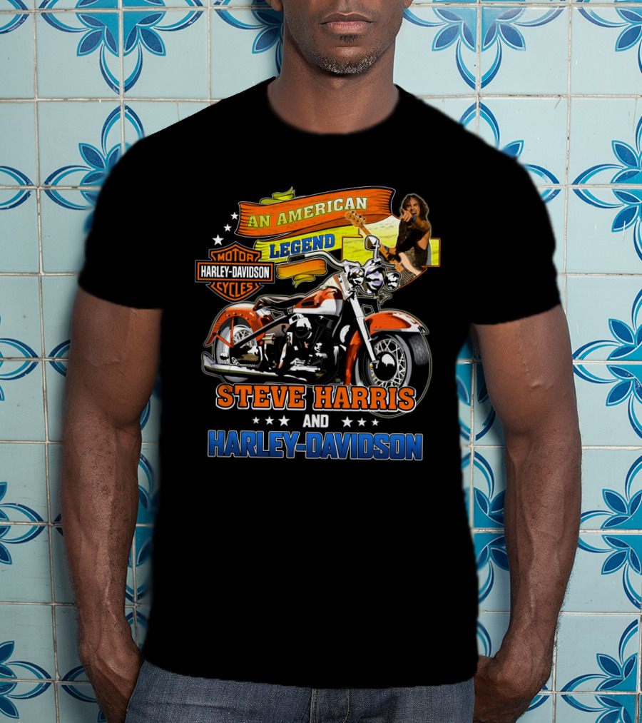An American Legend Steve Harris And Harley Davidson T-Shirt