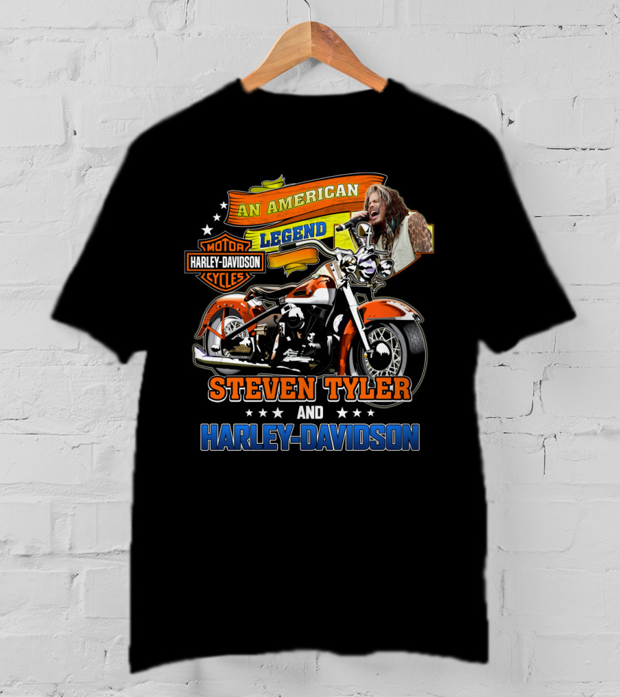 An American Legend Steven Tyler And Harley Davidson T-Shirt
