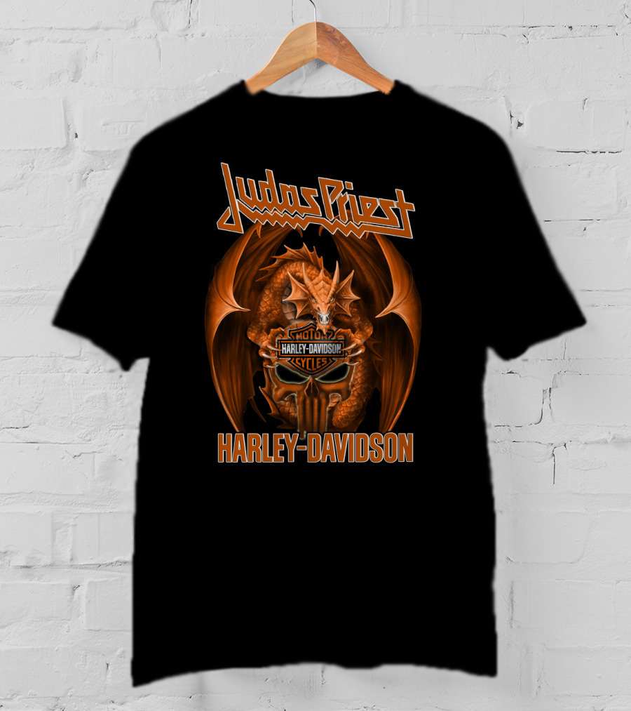 Judas Priest Harley Davidson Dragon Motocycles Cycles T-Shirt