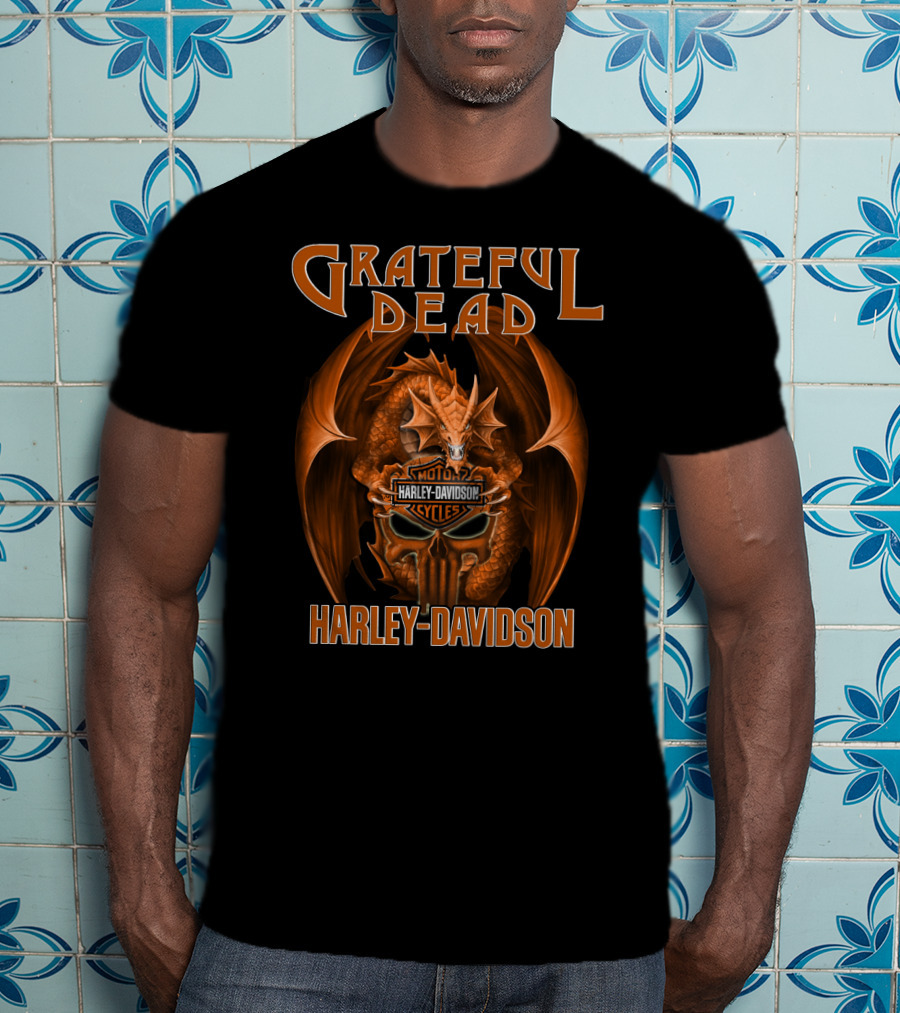 Grateful Dead Harley Davidson Dragon Motocycles T-Shirt