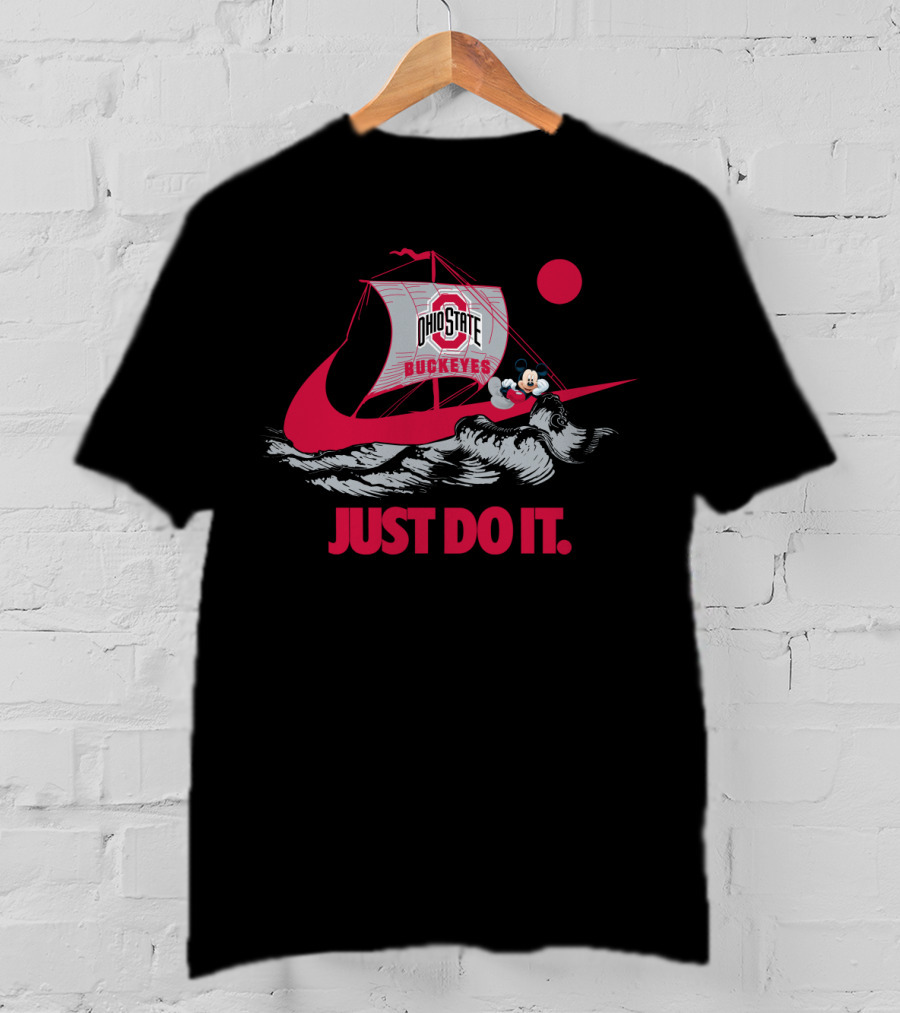 Just Do It Ohio State Buckeyes Mickey Mouse Retro Ship T-Shirt