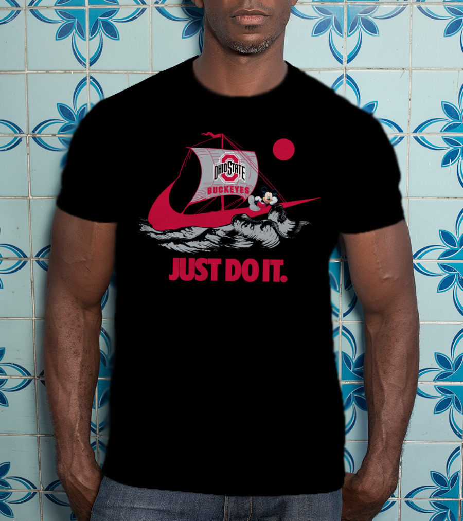 Just Do It Ohio State Buckeyes Mickey Mouse Retro Ship T-Shirt
