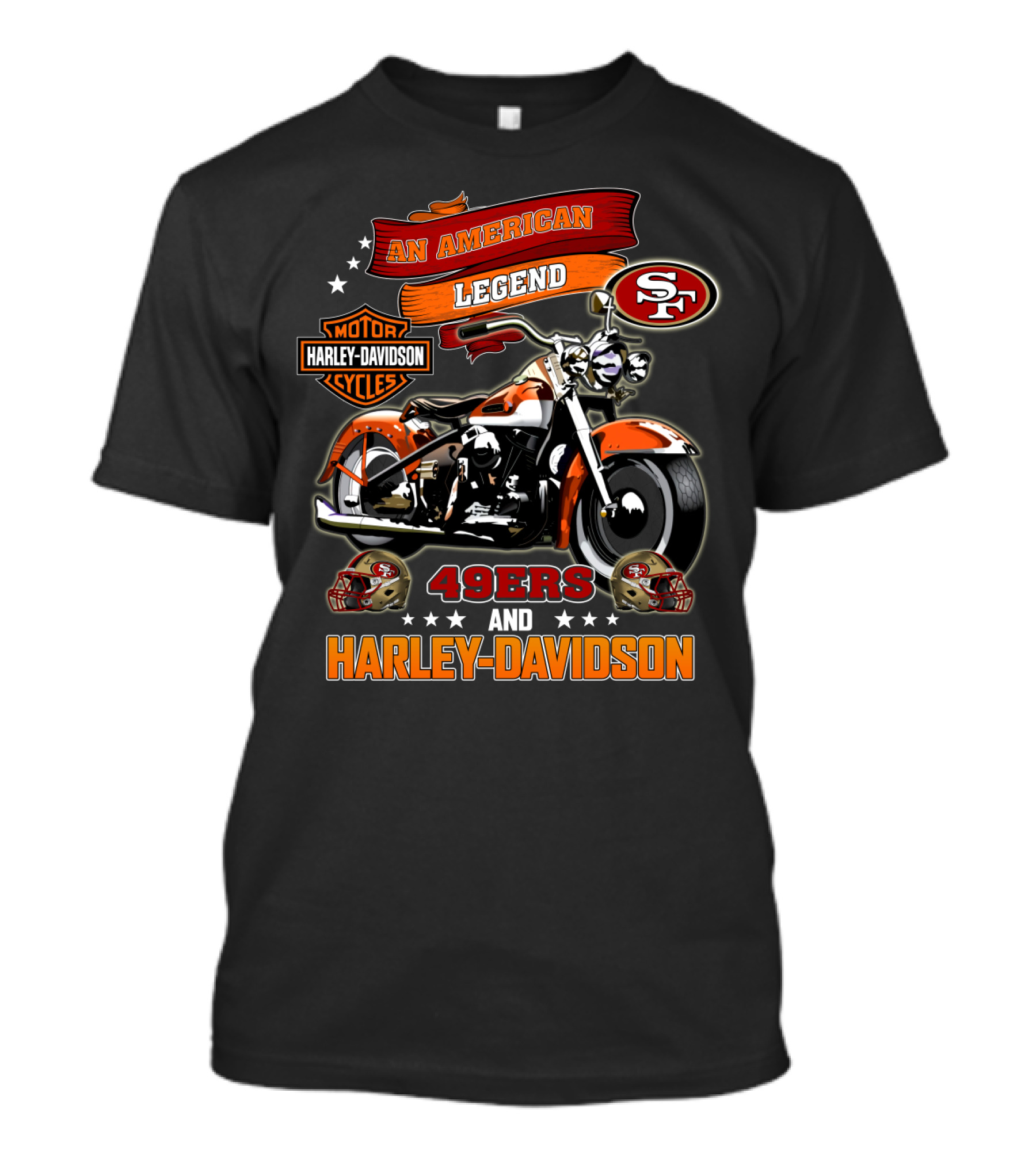San Francisco 49ers An American Legend Harley Davidson Motorcycle T-Shirt