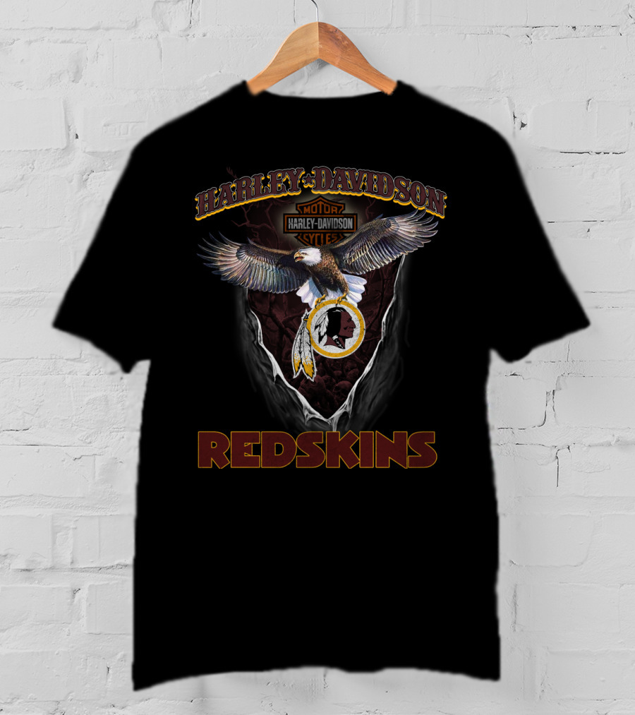 Harley Davidson Motor Cycle Redskins Eagle T-Shirt