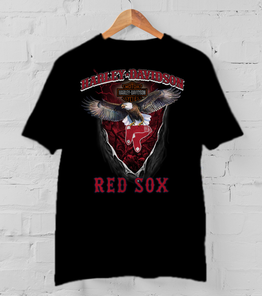 Harley Davidson Motorcycles Boston Red Sox Eagle T-Shirt