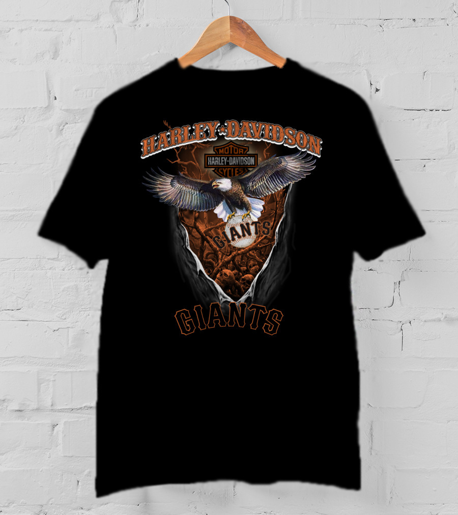 Harley Davidson Motor Cycles Giants Eagle T-Shirt