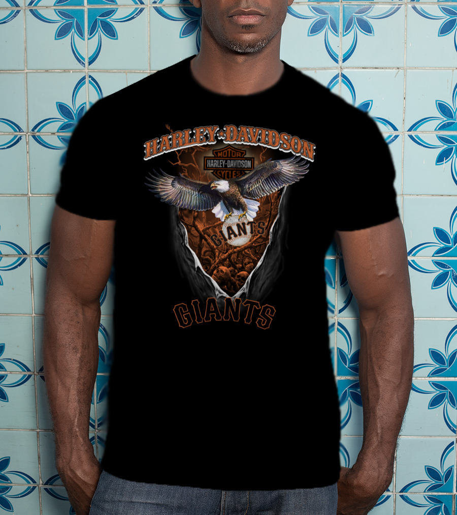 Harley Davidson Motor Cycles Giants Eagle T-Shirt
