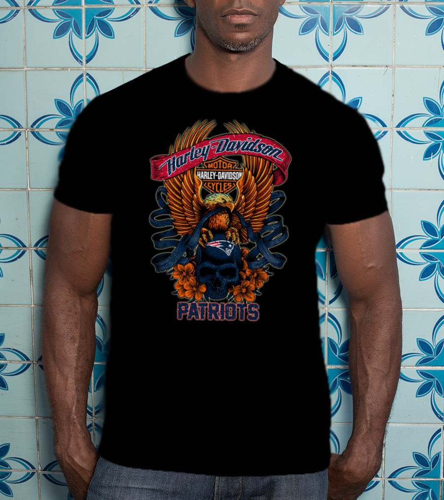 Harley Davidson Motor Cycles Patriots New England Nfl H5 T-Shirt
