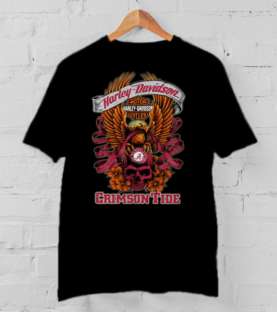 Harley Davidson Motor Cycles Alabama Crimson Tide T-Shirt