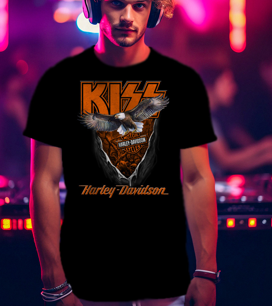 Kiss Harley Davidson Motorcycles Eagle T-Shirt
