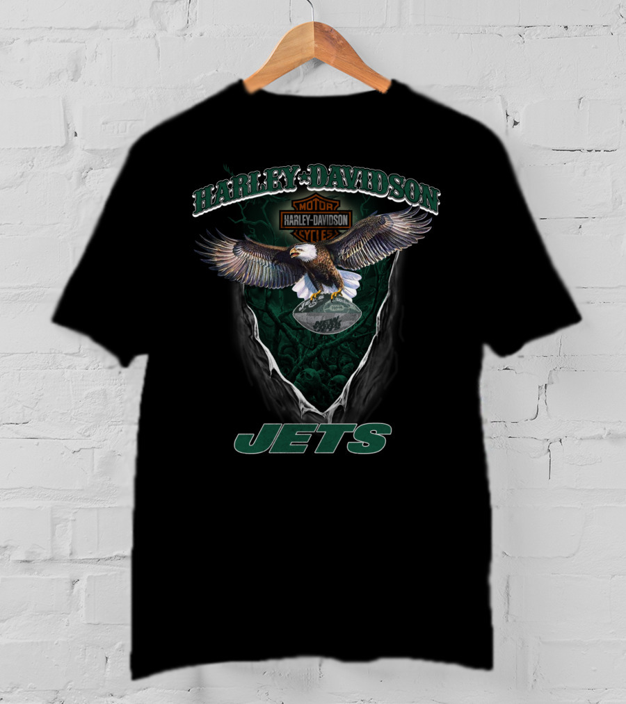 Harley Davidson Motor Harley Davidson Cycles Jets New York Jets Eagle T-Shirt