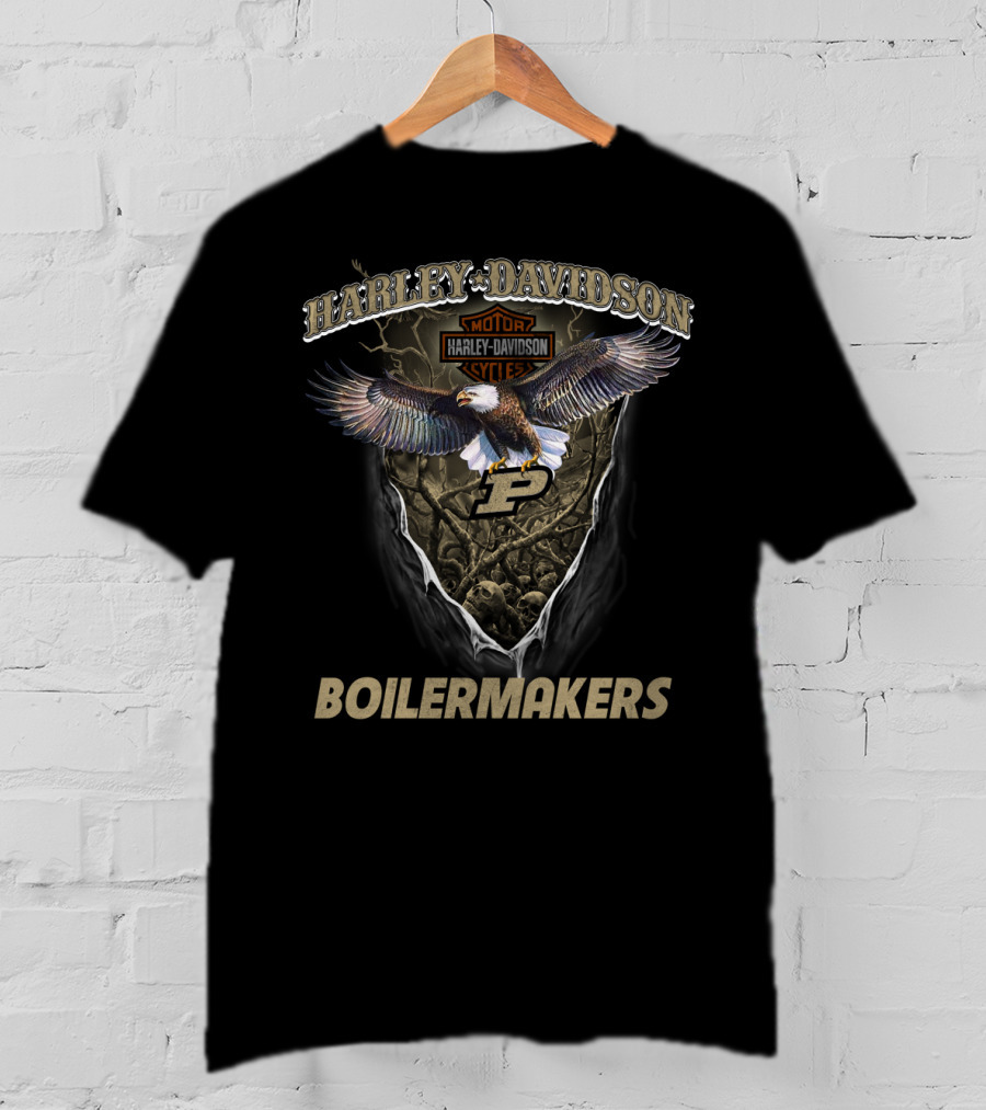 Harley Davidson Motor Cycles Purdue Boilermakers Eagle T-Shirt