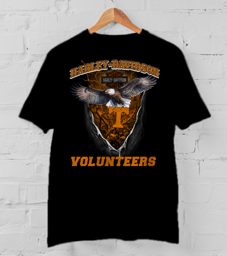 Harley Davidson Motorcycles Tennessee Volunteers Eagle Symbol T-Shirt