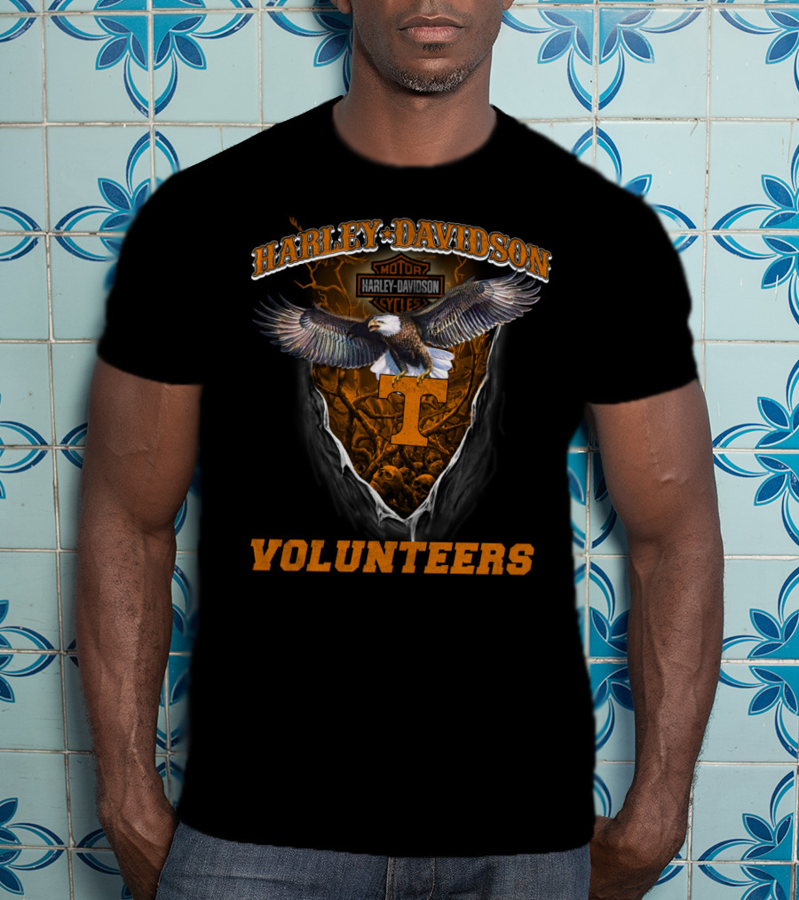 Harley Davidson Motorcycles Tennessee Volunteers Eagle Symbol T-Shirt