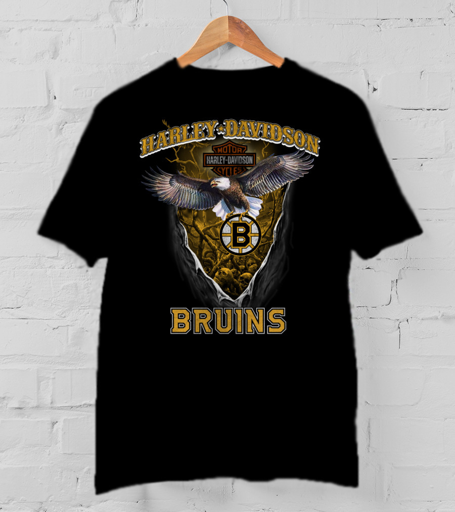 Harley Davidson Motorcycles Boston Bruins Eagle T-Shirt