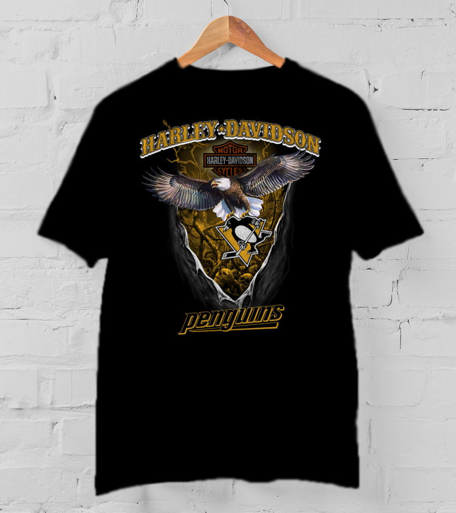 Harley Davidson Pittsburgh Penguins Eagle T-Shirt