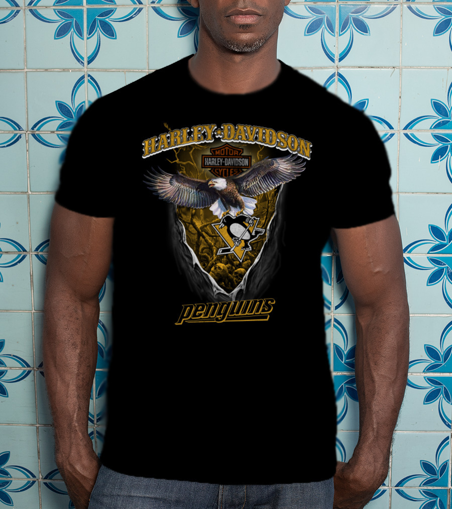Harley Davidson Pittsburgh Penguins Eagle T-Shirt