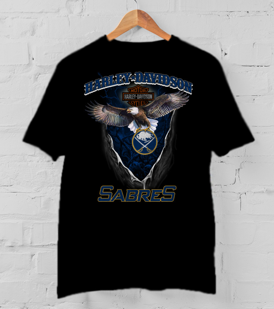 Harley Davidson Buffalo Sabres Eagle Nhl T-Shirt