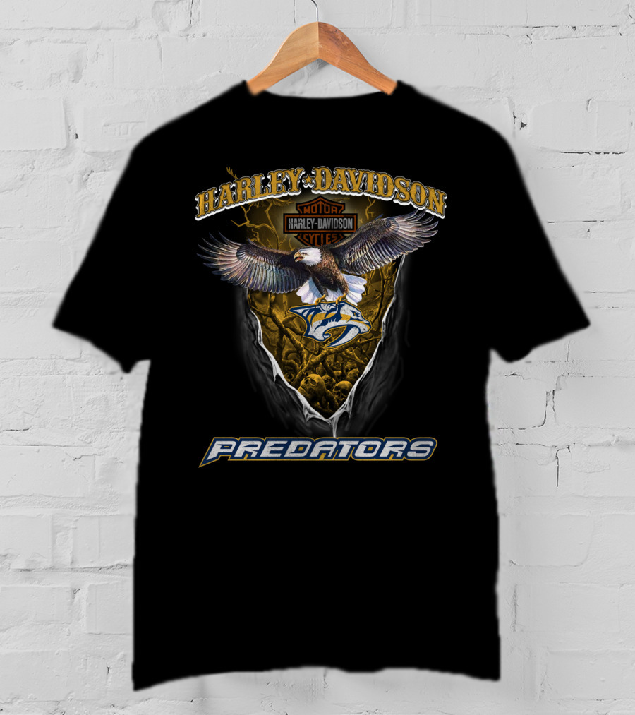 Harley Davidson Motor Cycles Predators Nashville Predators T-Shirt