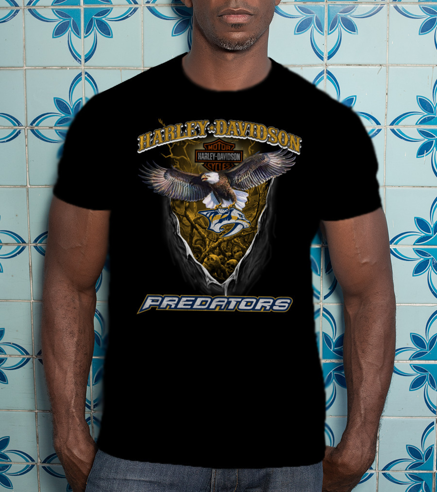 Harley Davidson Motor Cycles Predators Nashville Predators T-Shirt