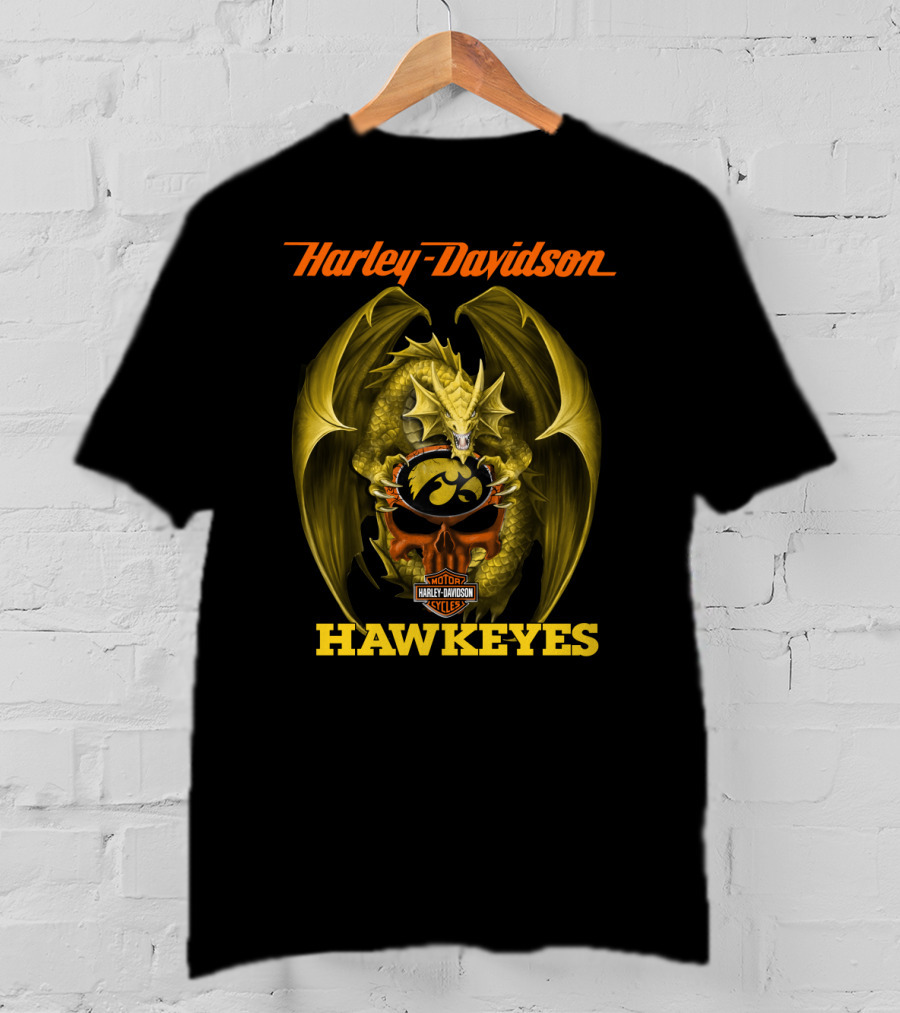 Harley Davidson Iowa Hawkeyes Dragon T-Shirt