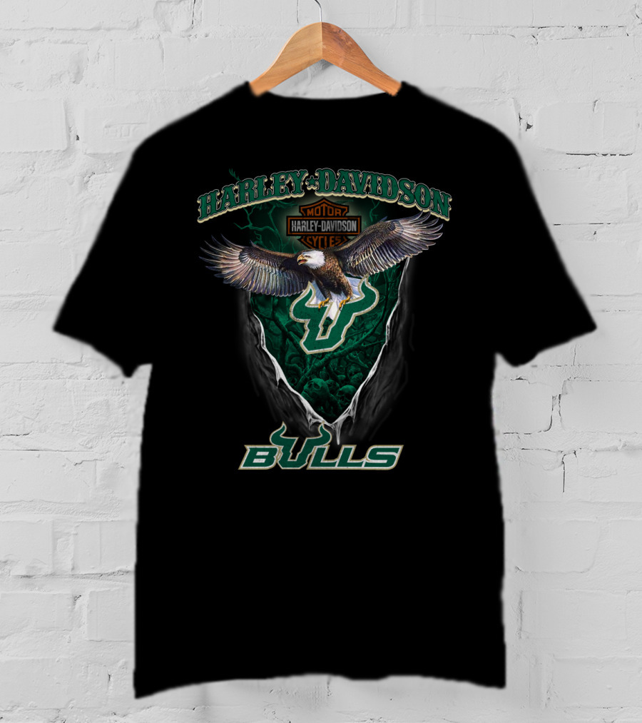 Harley Davidson Motor Cycle South Florida Bulls T-Shirt